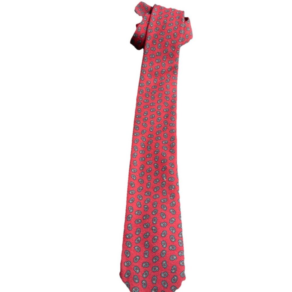 Vintage BIANCHI Red Vintage Italian Necktie Men's Elegant Formal Business Casual